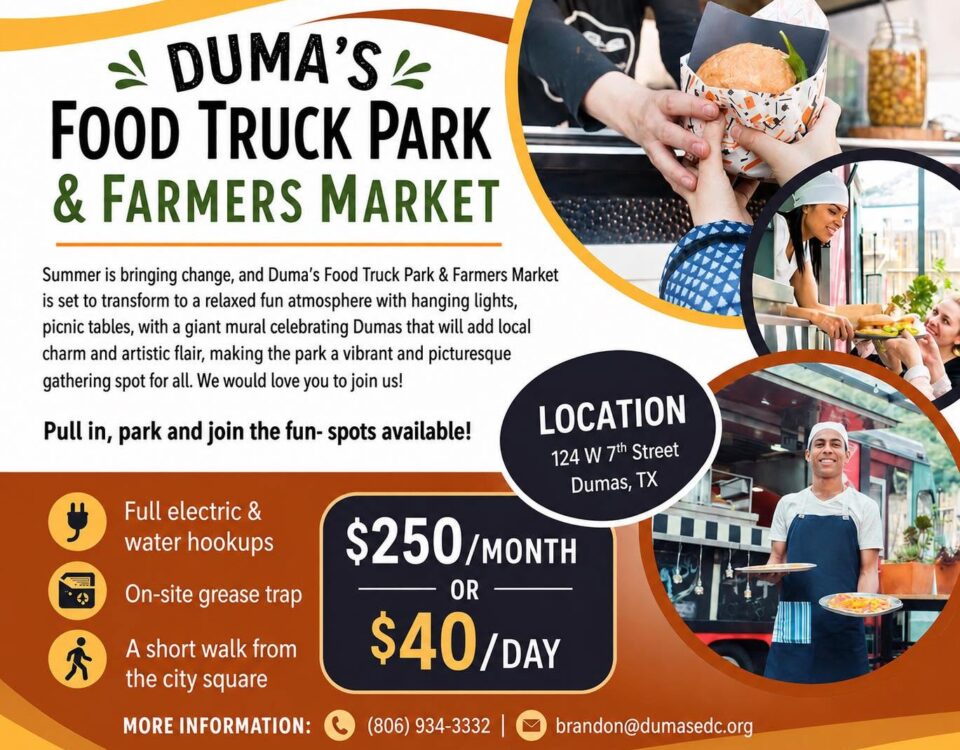 Summer is officially bringing some seriously exciting changes to the heart of Dumas, Texas! If you’ve been looking for the ultimate community gathering spot to enjoy great food, fresh air, and local culture, you’re in luck. Duma’s Food Truck Park & Farmers Market is getting a major glow-up, and it is quickly transforming into the go-to destination for foodies, families, and local artisans alike.